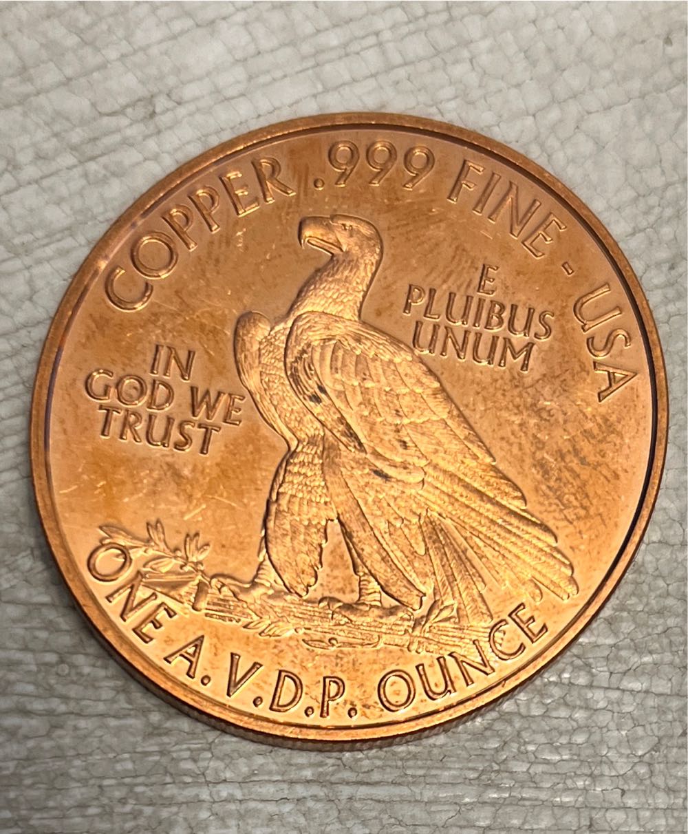 1 Oz Copper - 1907 Indian Head  coin collectible - Main Image 2