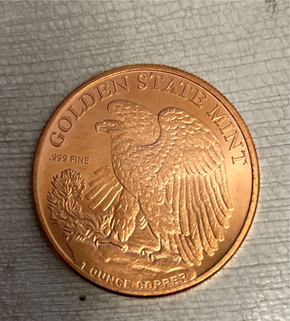 1 Oz Copper - Silver Eagle Walking Liberty  coin collectible - Main Image 2