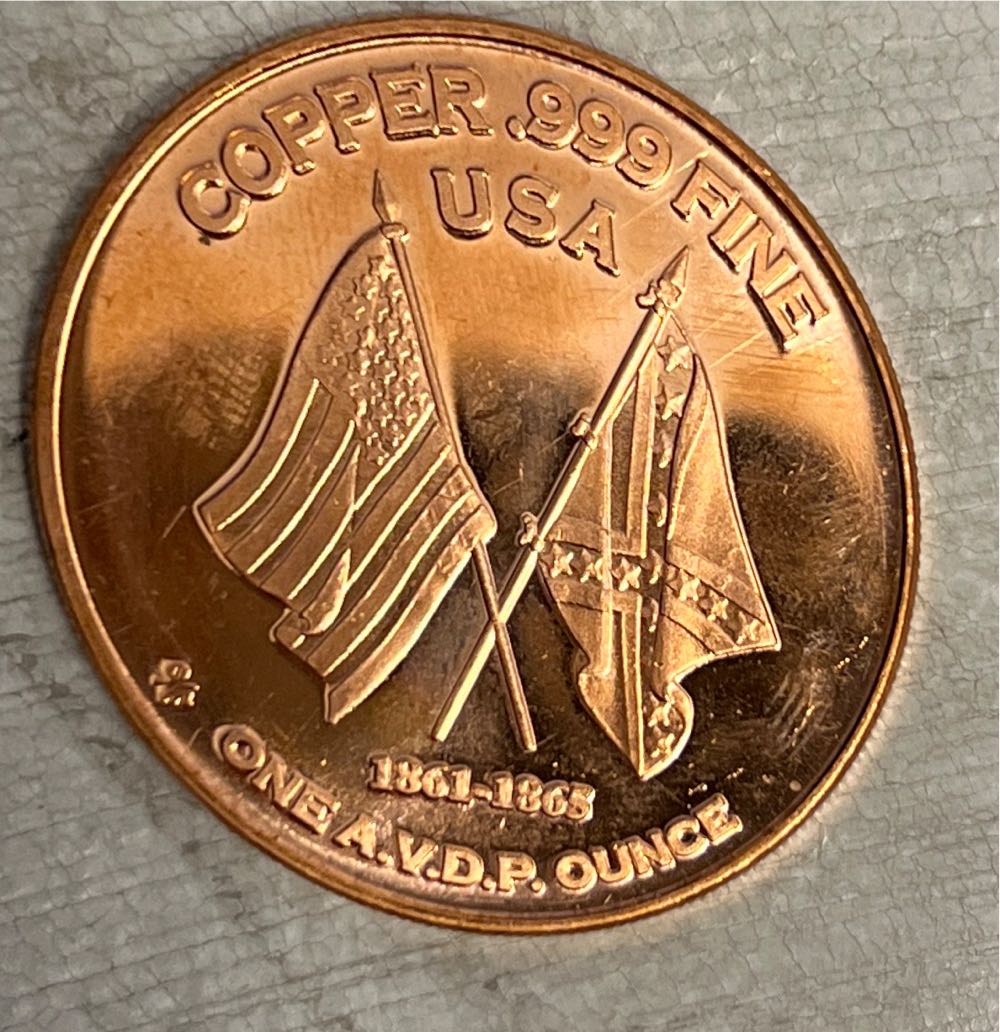 1 Oz Copper - Civil War Battle Of Gettysburg  coin collectible - Main Image 2
