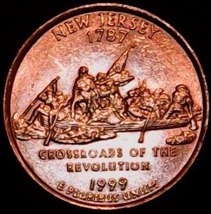 1999 P New Jersey State Quarter B1  coin collectible - Main Image 2