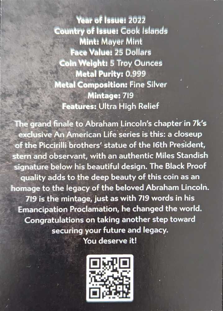 Life Of Lincoln  coin collectible [Barcode 55376270006592128004] - Main Image 4