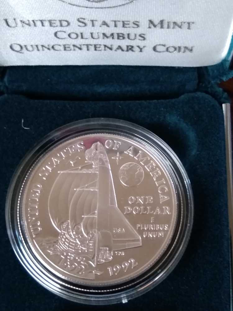 Silver 1992 Columbus Quincentenary Silver Dollar Proof x 3  coin collectible - Main Image 2