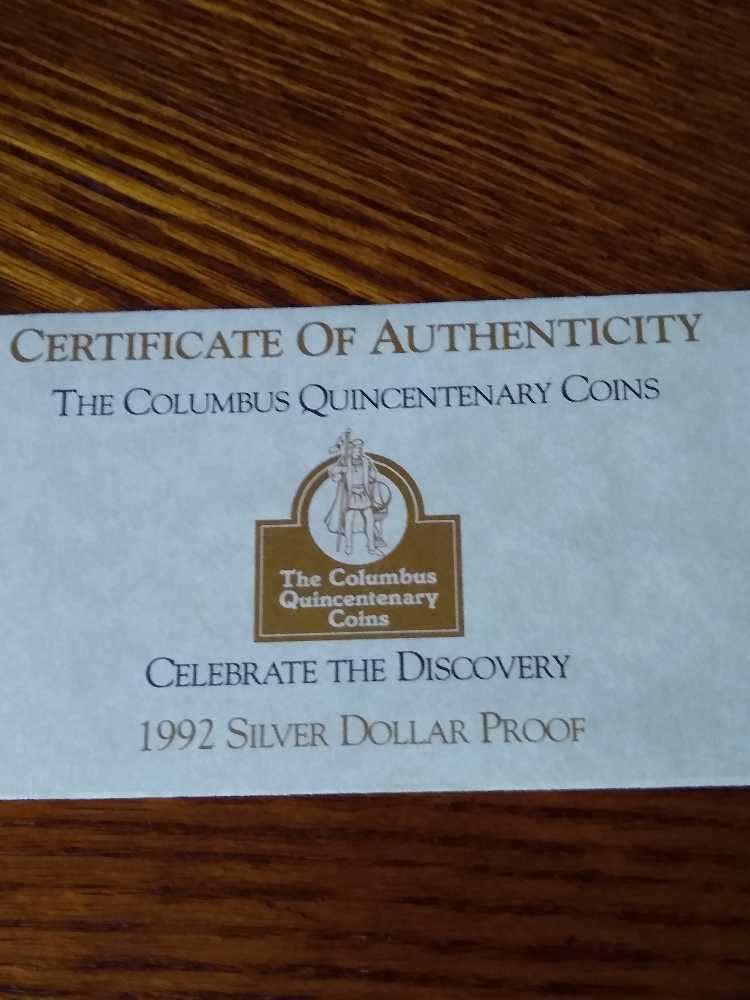 Silver 1992 Columbus Quincentenary Silver Dollar Proof x 3  coin collectible - Main Image 3