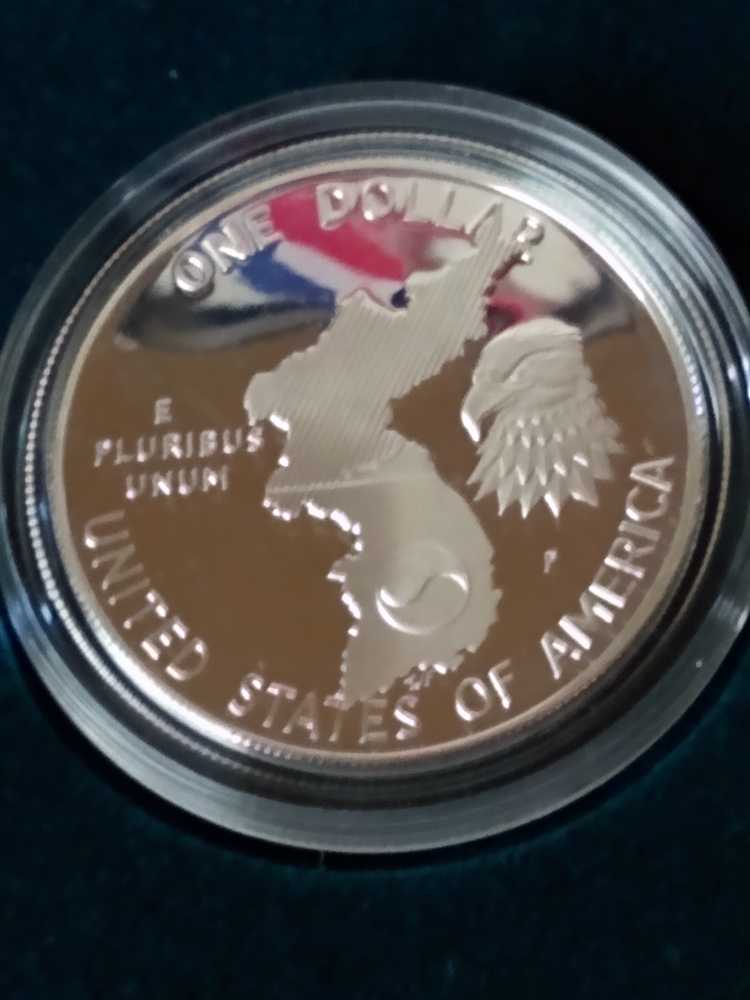 Commemorative Korean War Memorial U.S. Proof Silver Dollar 1991  coin collectible - Main Image 2