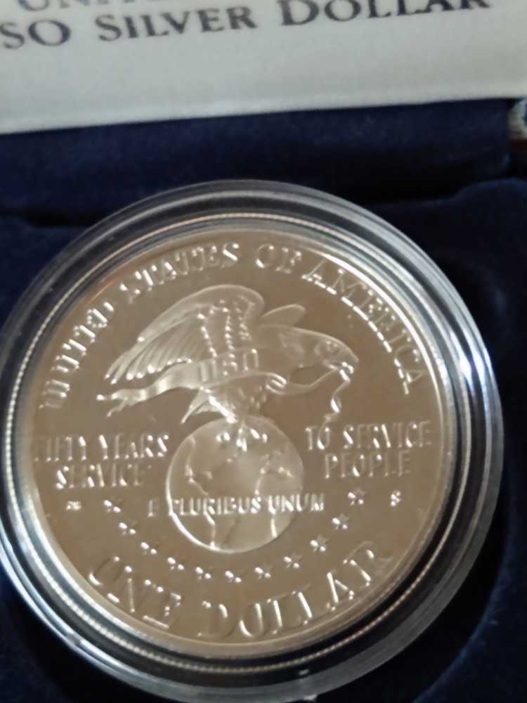 U.S. USO Silver Dollar S Proof 1991  coin collectible - Main Image 2