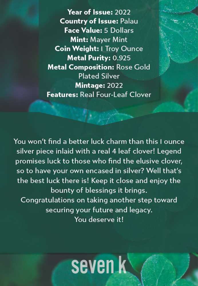 4-Lead Clover  coin collectible [Barcode 70706970006545271030] - Main Image 4