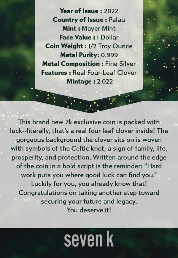 4-Leaf Clover  coin collectible [Barcode 40338570006550264310] - Main Image 4