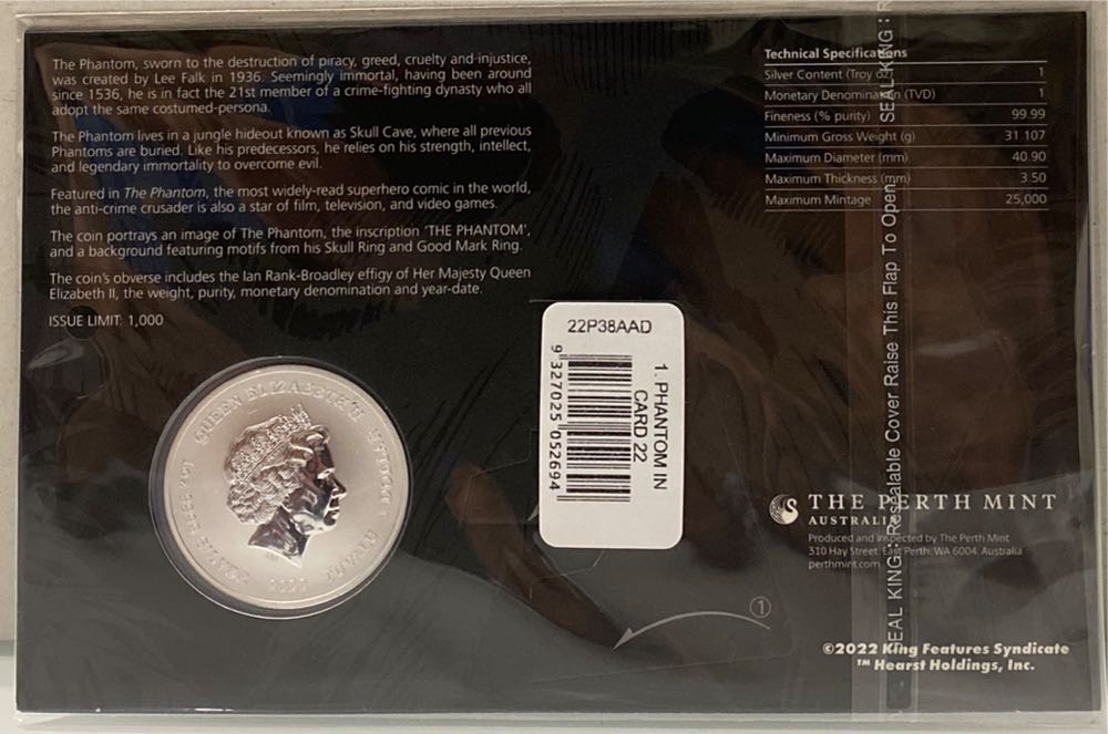 The Phantom 1oz Silver Coin  coin collectible [Barcode 9327025052694] - Main Image 2