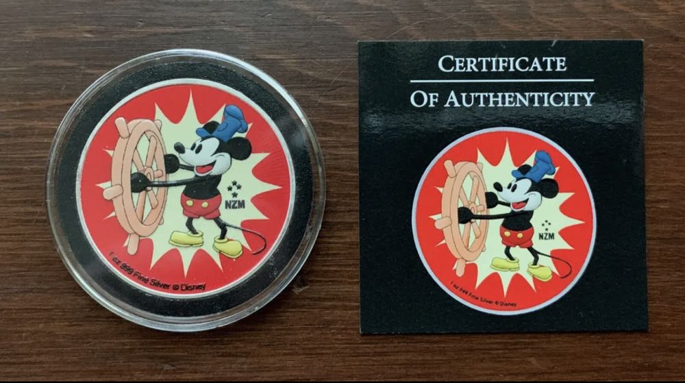 2017 Steamboat Willie 1 oz Silver / Colorized #97 of L.E. of 100  coin collectible - Main Image 3