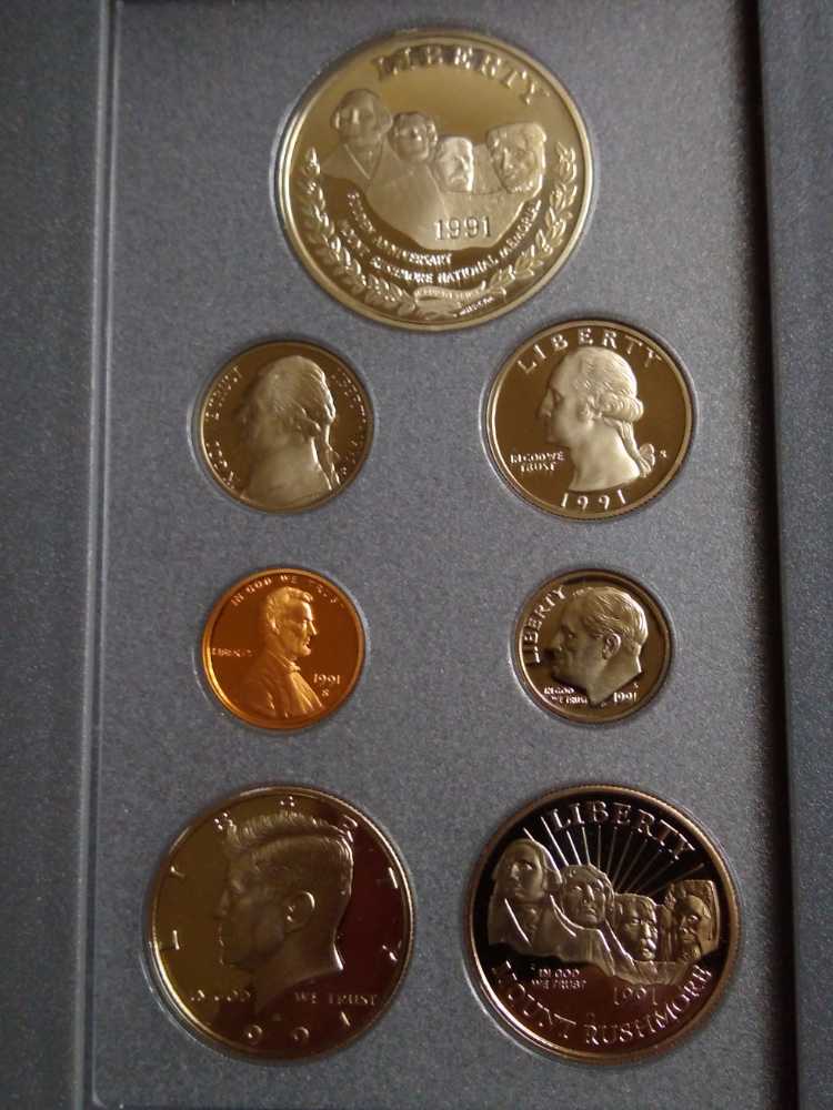 1991 S Prestige Mount Rushmore Proof  coin collectible - Main Image 2