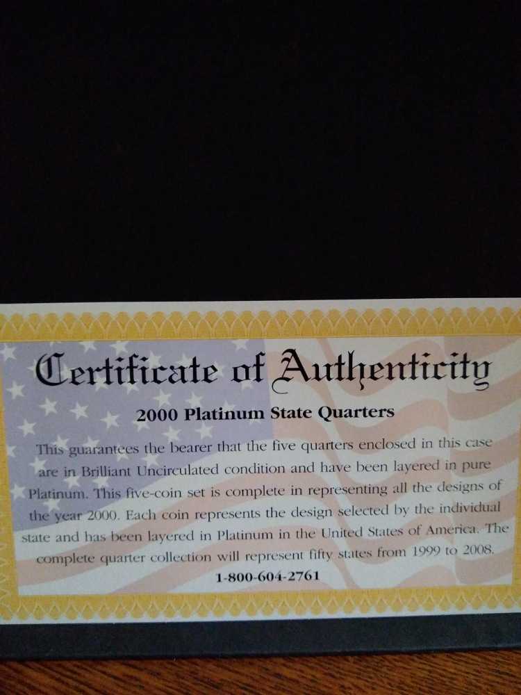 CSN 2000 State Quarter Platinum   coin collectible - Main Image 4