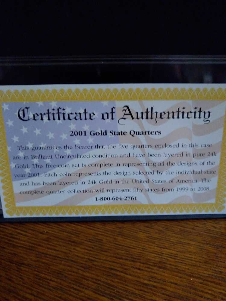 CSN 2001 State Quarter Gold  coin collectible - Main Image 4