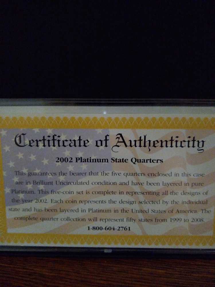 CSN 2002 State Quarter Platinum   coin collectible - Main Image 4