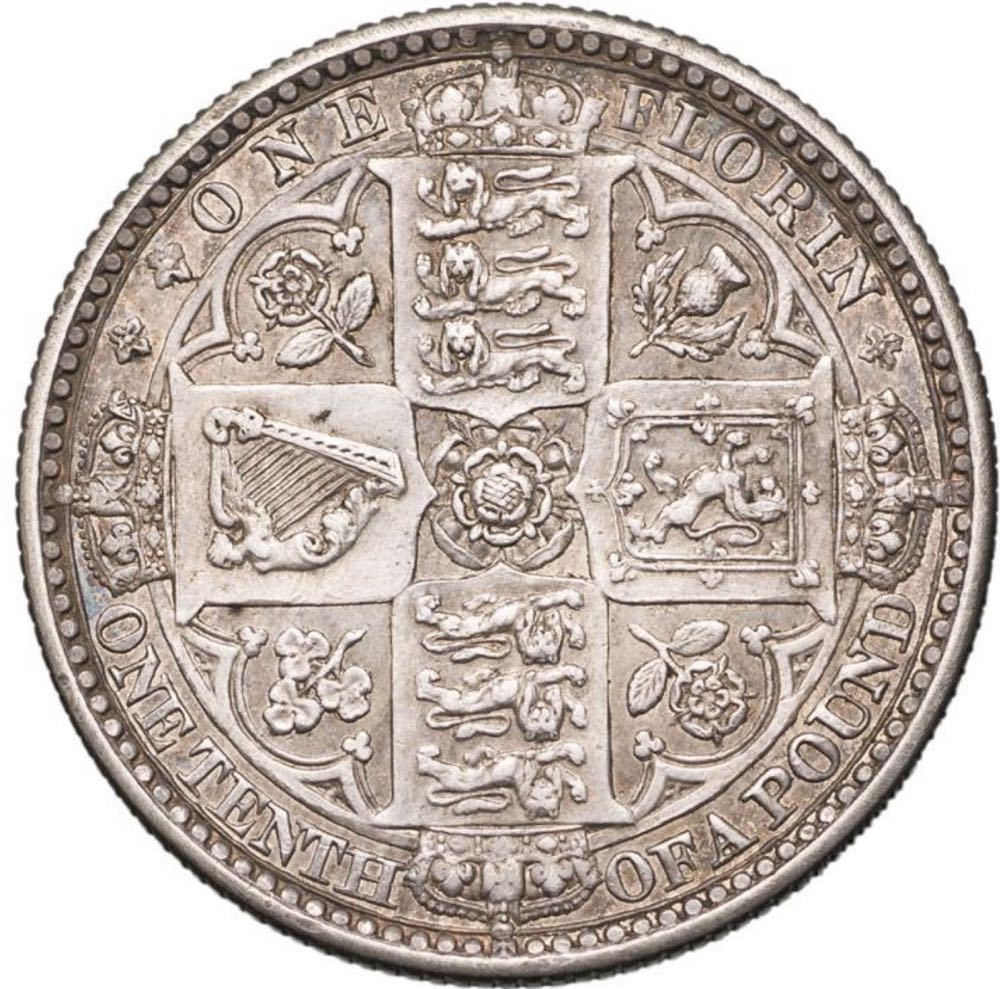 1849 Florin GODLESS - EF  coin collectible - Main Image 2