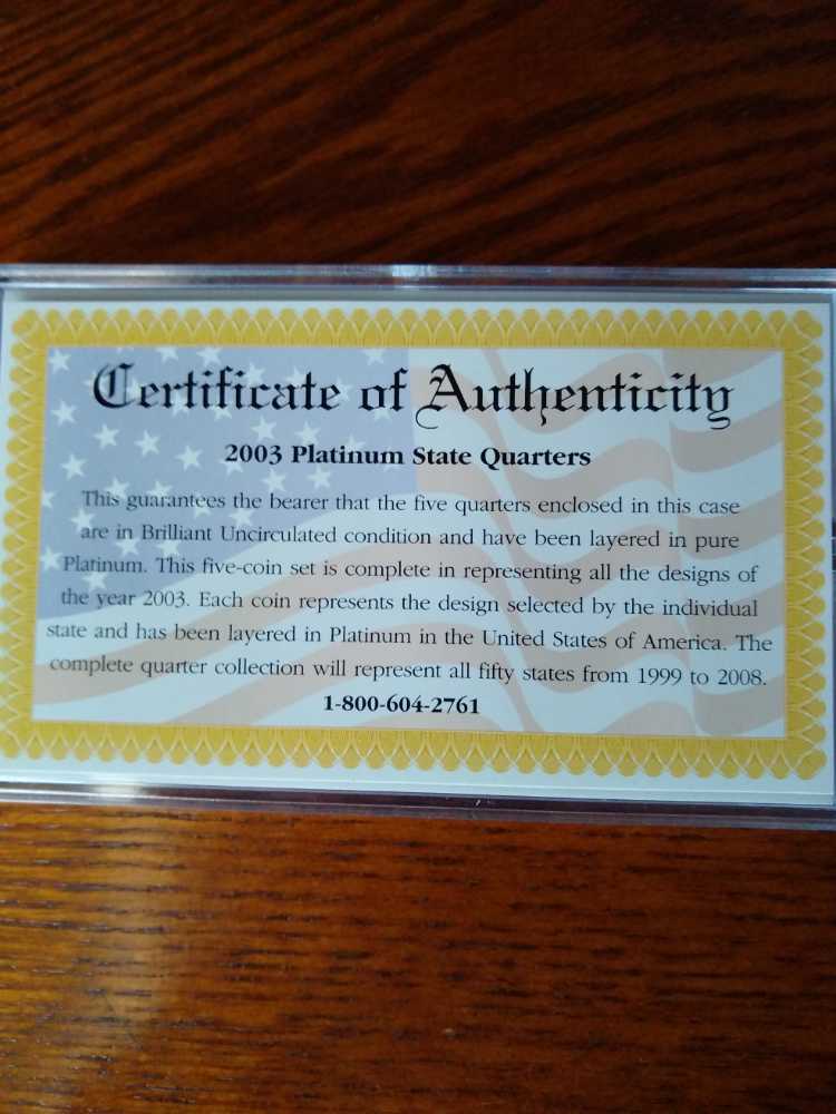 CSN 2003 State Quarter Platinum   coin collectible - Main Image 4