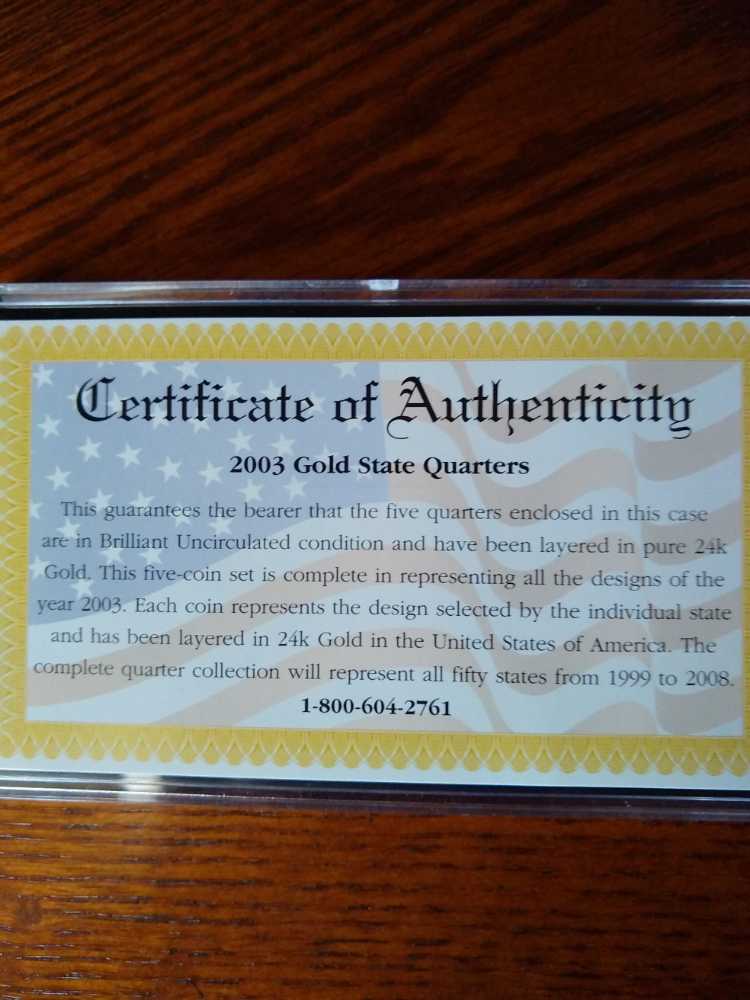 CSN 2003 State Quarter Gold  coin collectible - Main Image 4