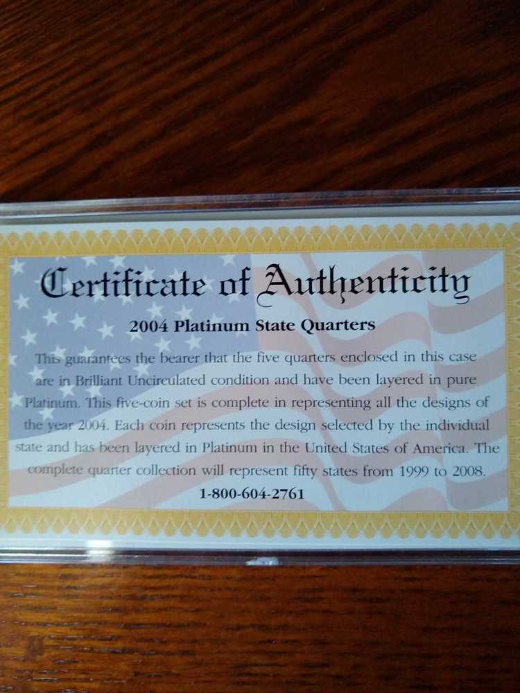 CSN 2004 State Quarter Platinum   coin collectible - Main Image 4