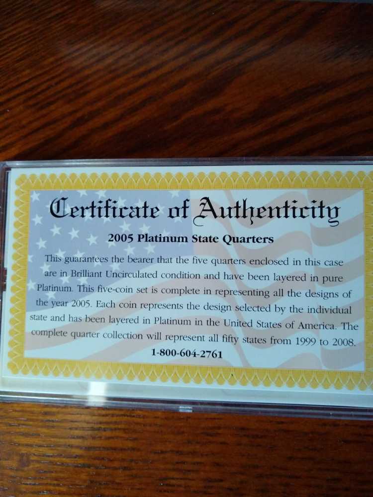 CSN 2005 State Quarter Platinum   coin collectible - Main Image 4