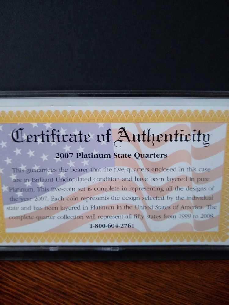 CSN 2007 State Quarter Platinum   coin collectible - Main Image 4