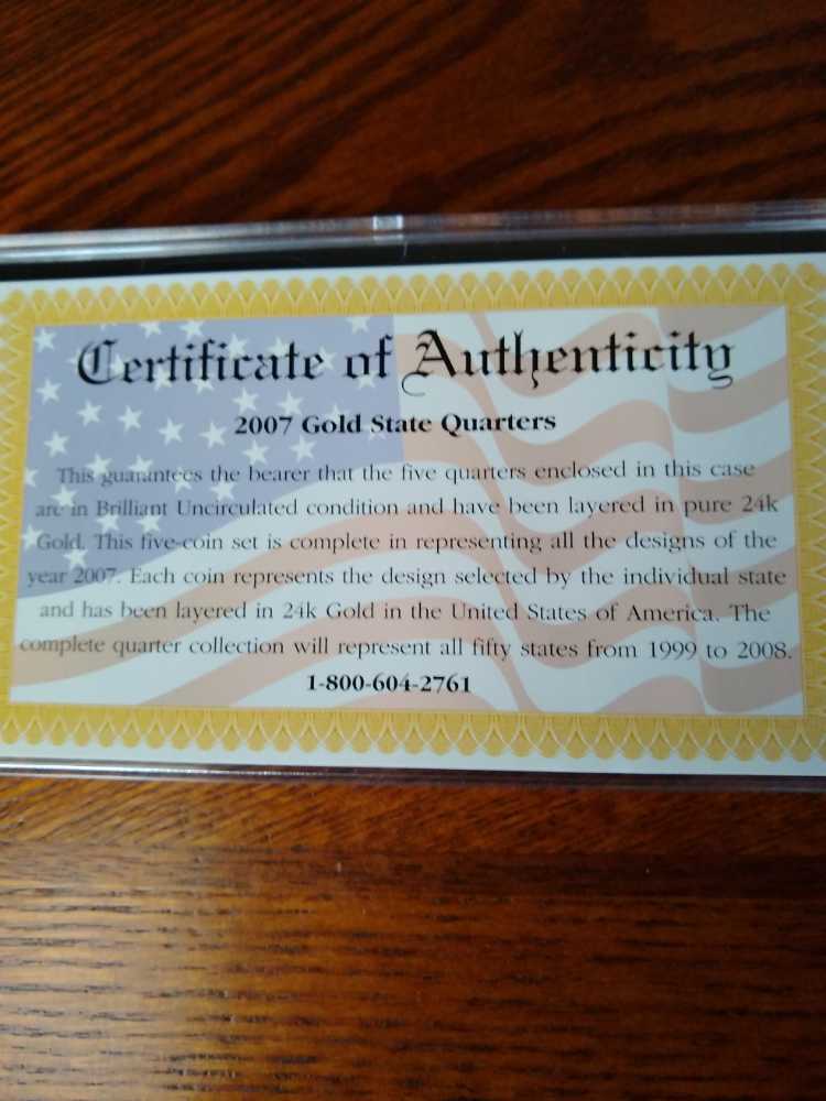 CSN 2007 State Quarter Gold  coin collectible - Main Image 4
