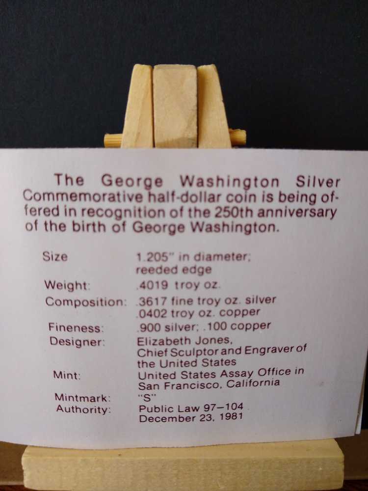Half Dollar Georgia Washington S Silver Half Dollar 1982  coin collectible - Main Image 4