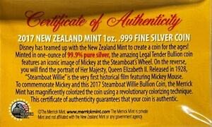 Niue 2017 2$ Disney Steamboat Willie Colorized “American US Flag” - 1 Oz Silver Coin  coin collectible - Main Image 4