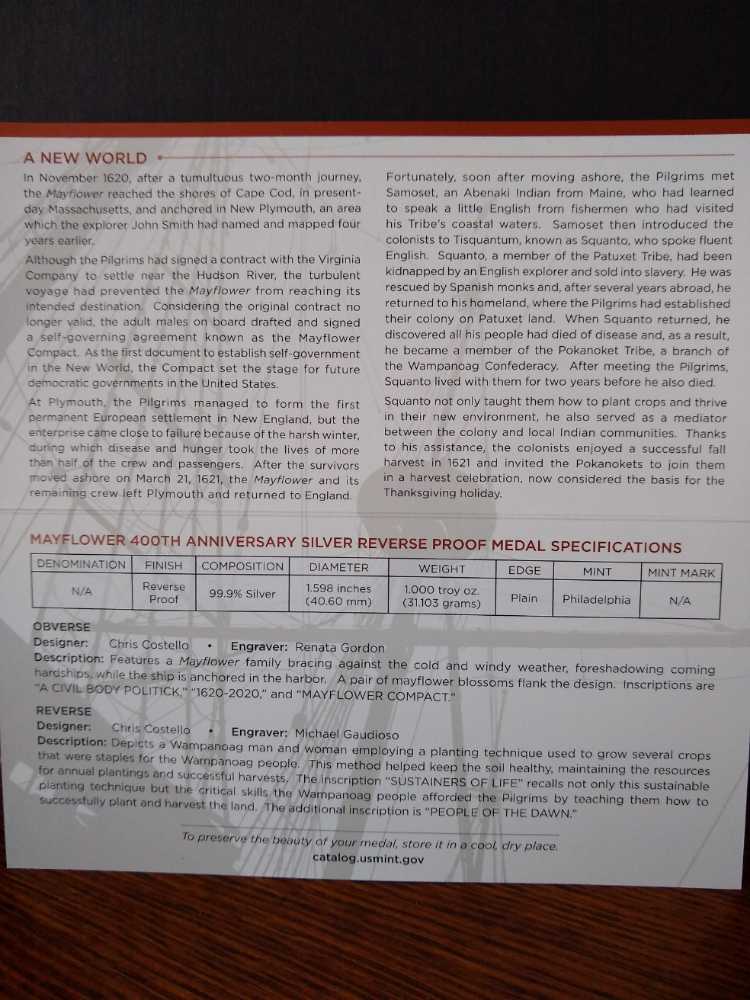 Mayflower 400th Anniversary 2020  coin collectible - Main Image 4