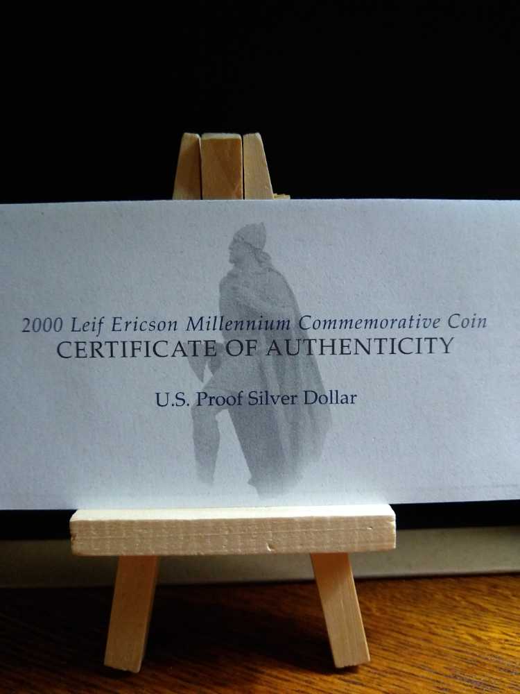 Commemorative Leif Ericson 2000 Millennium Commemorative Silver Dollar Coin P  Proof   coin collectible - Main Image 3