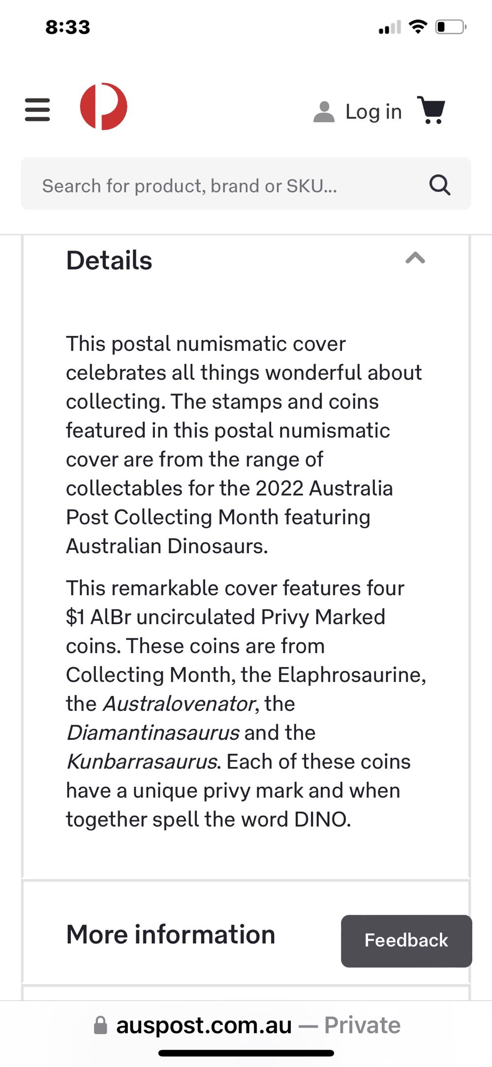 Australian Dinosaurs Four Coin Privy   coin collectible - Main Image 2