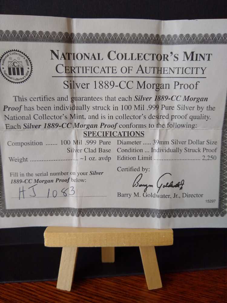 National Collector’s Mint 1889 Morgan Copy  coin collectible - Main Image 3