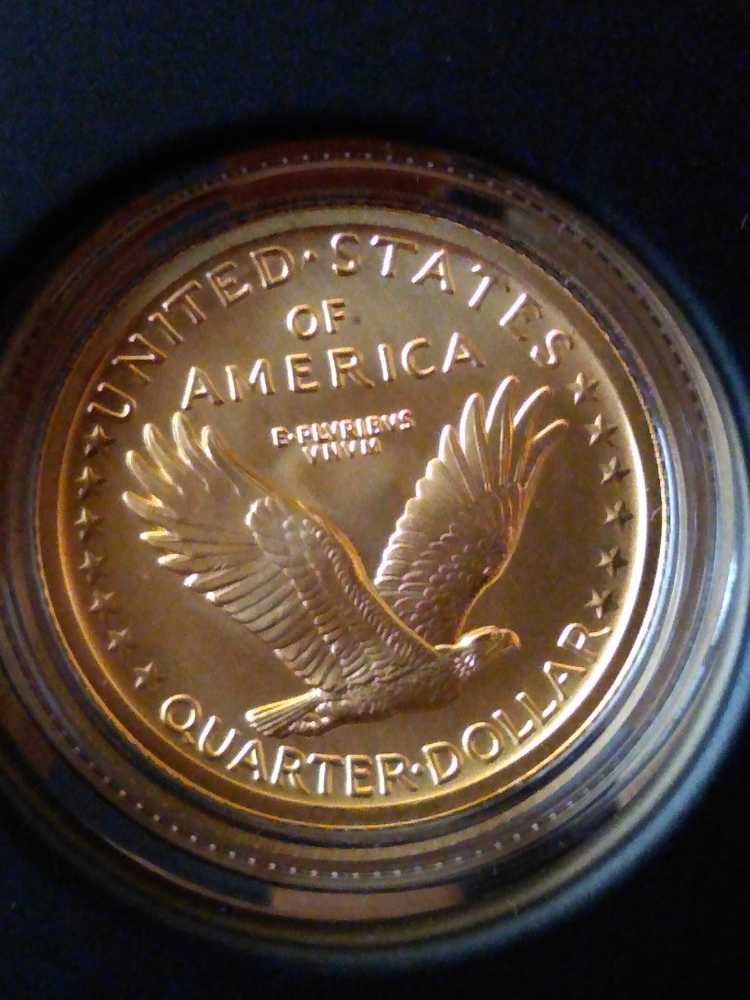 Gold 2016 Quarter Standing Liberty Centennial    coin collectible - Main Image 2