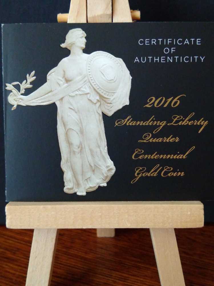 Gold 2016 Quarter Standing Liberty Centennial    coin collectible - Main Image 3
