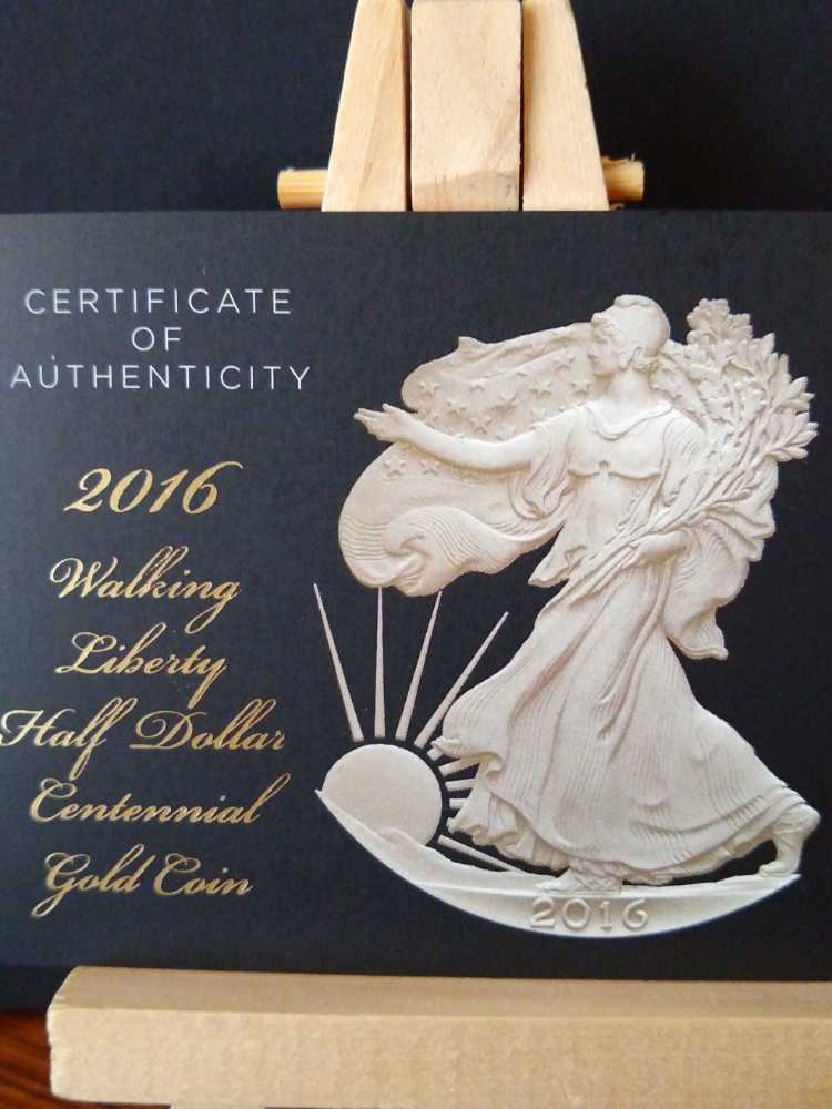 Gold 2016 Half Dollar Walking Liberty Centennial   coin collectible - Main Image 3