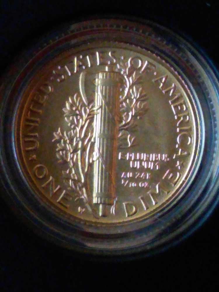 Gold 2016 Mercury Dime   coin collectible - Main Image 2