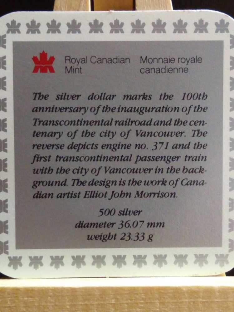 ZCanada 1986 Vancouver 1886-1986  coin collectible - Main Image 3