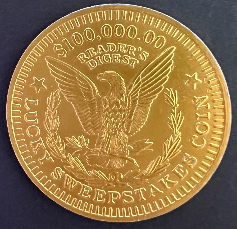 Reader’s Digest $100,000 Lucky Sweepstakes Coin  coin collectible - Main Image 2
