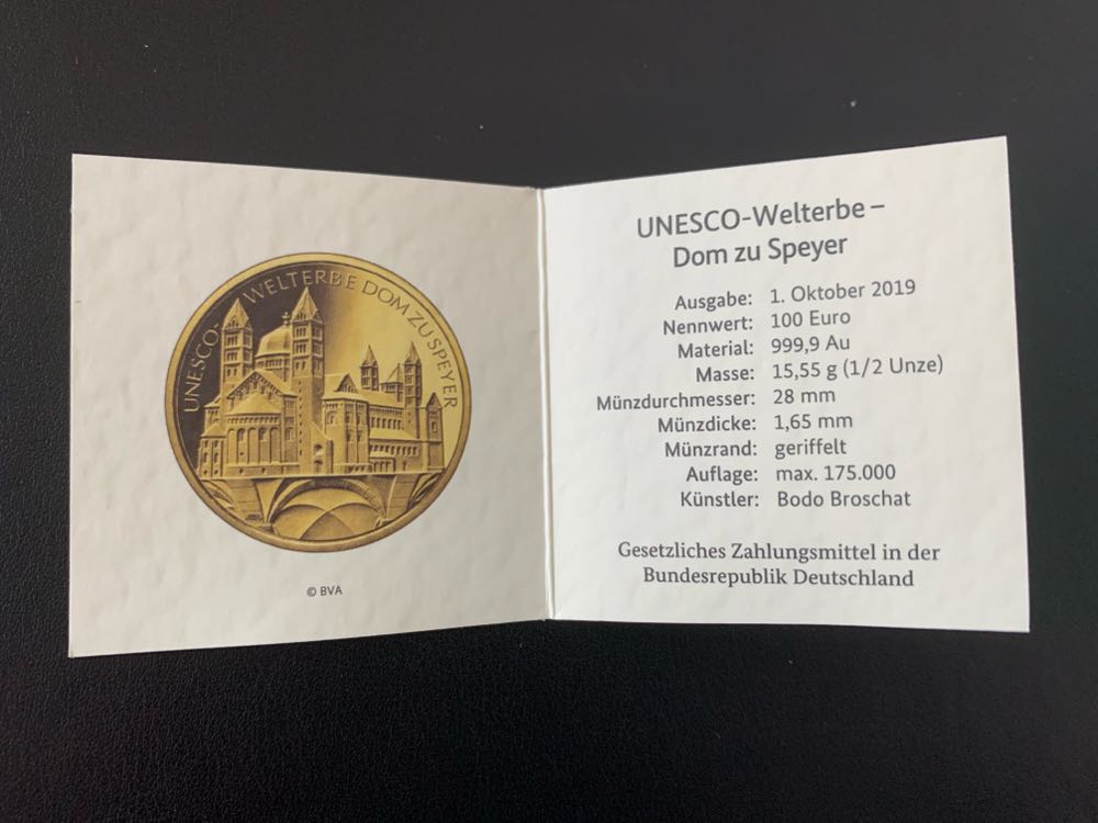 100 Euro Goldmünze - Dom zu Speyer  coin collectible - Main Image 4