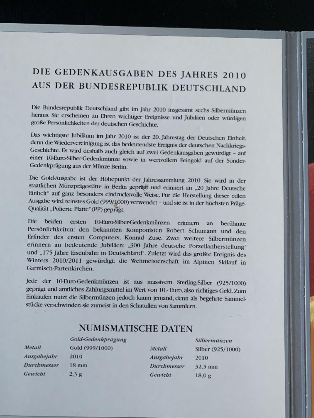 Gedenkausgaben des Jahres 2010  coin collectible - Main Image 3