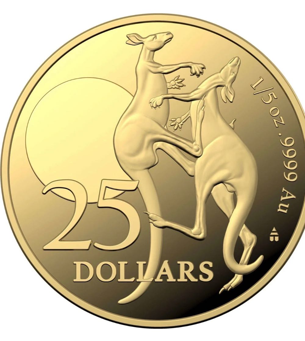 $25 1/5oz Gold Proof Coin - Kangaroo - Fighting Spirit  coin collectible [Barcode 9314688110687] - Main Image 2