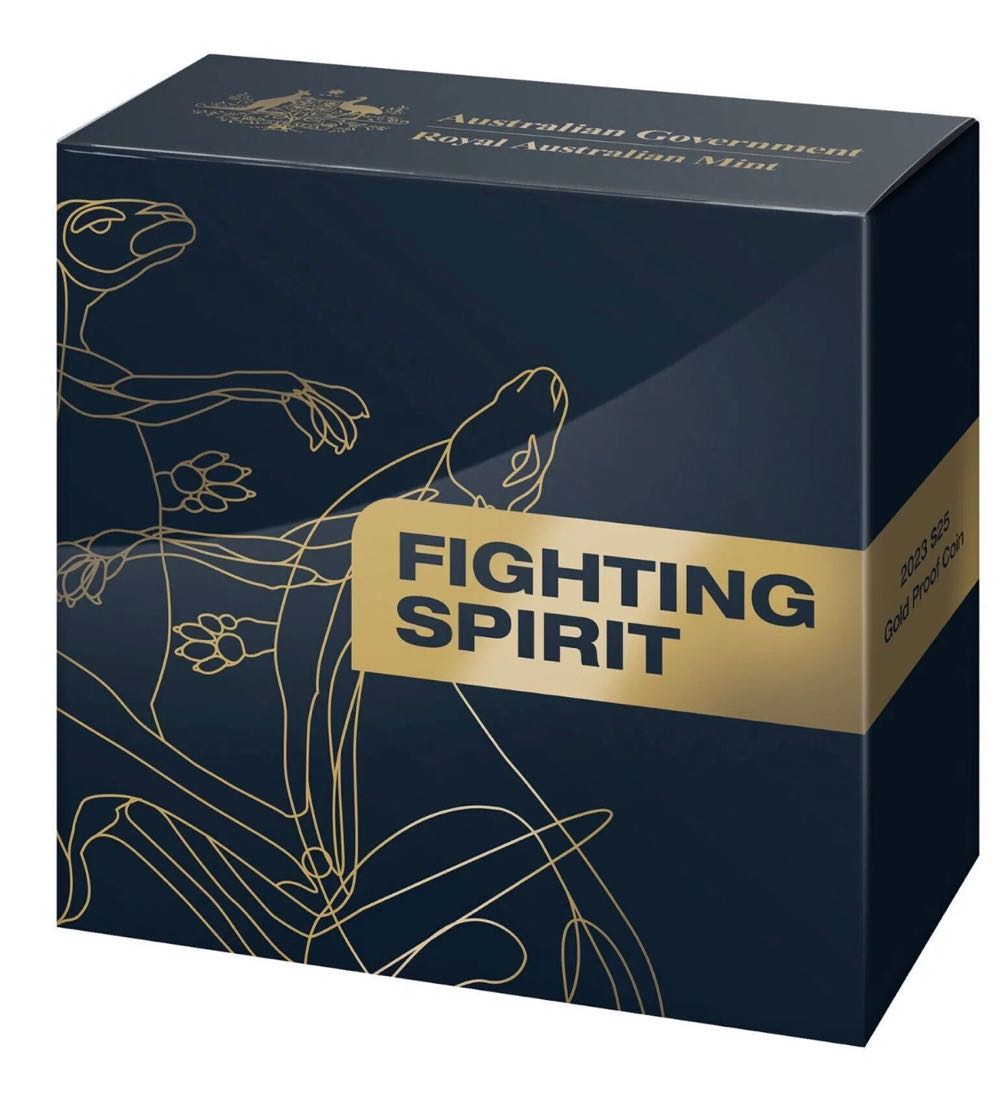 $25 1/5oz Gold Proof Coin - Kangaroo - Fighting Spirit  coin collectible [Barcode 9314688110687] - Main Image 4