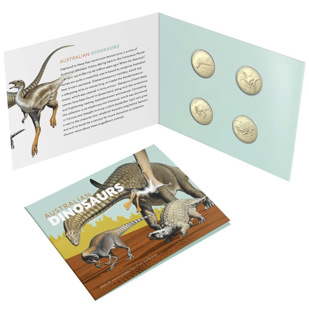 Australian Dinosaurs $1 Uncirculated Four Coin Collection  coin collectible [Barcode 9312650178987] - Main Image 2
