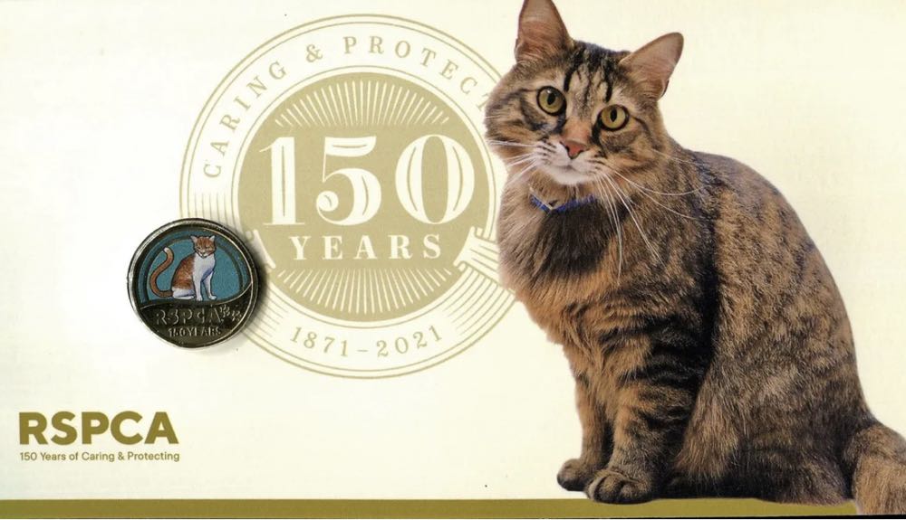 2021 RSPCA 150 Years Caring & Protecting ’CAT’ PNC/FDC RAM $1 color coin & Stamp  coin collectible [Barcode 9312650853297] - Main Image 3