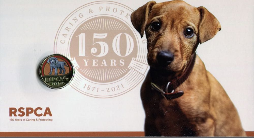 2021 RSPCA 150 Years Caring & Protecting Dog PNC/FDC RAM $1 colored coin & Stamp  coin collectible [Barcode 9312650853266] - Main Image 3