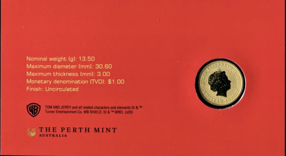 Tom and Jerry PNC/FDC Mint $1 colored JERRY coin and $1.1  stamp  coin collectible [Barcode 9312650488611] - Main Image 4