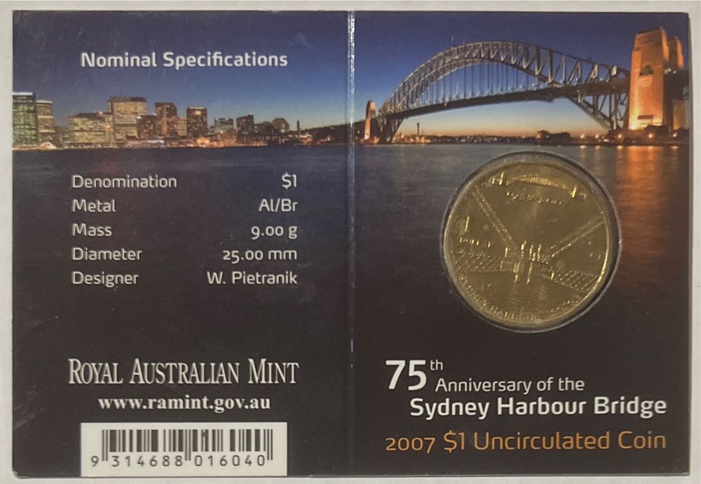 Sydney Harbor Bridge 75th Anniversary “C” Mintmark  coin collectible [Barcode 9314688016040] - Main Image 3