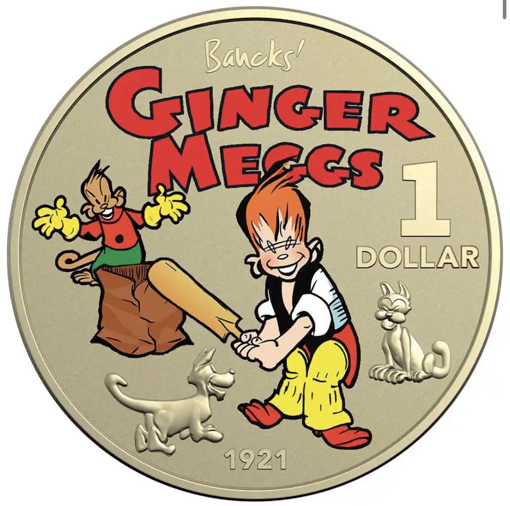 Centenary of Ginger Meggs 2021 $1 Coloured Uncirculated Two-Coin Set  coin collectible [Barcode 9314688104501] - Main Image 2