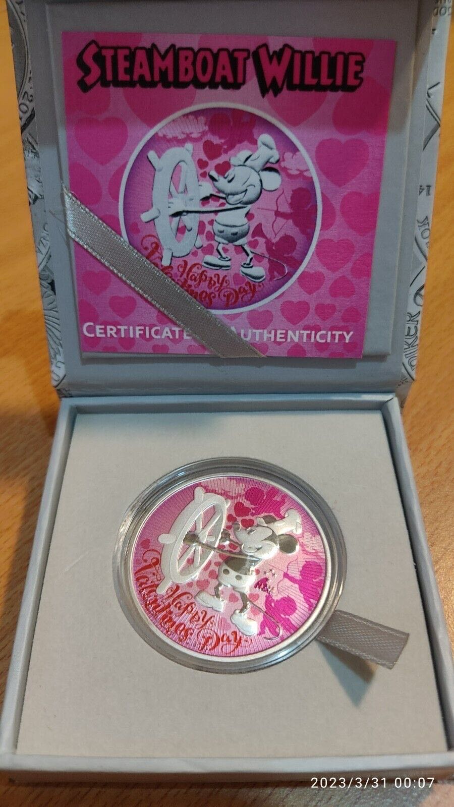 Niue 2017 2$ Steamboat Willie - ”Happy Valentines Day II” - 1 Oz Silver Coin  coin collectible - Main Image 2