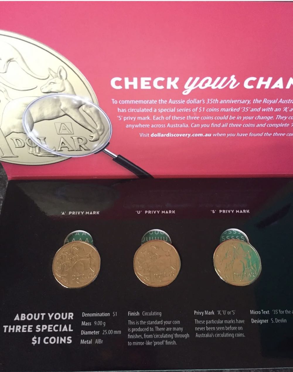 Australia’s Dollar Discovery Red  coin collectible - Main Image 2