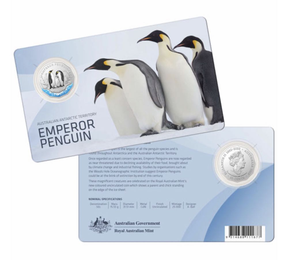 Emperor Penguin Colored 50c Coin  coin collectible [Barcode 9314688111677] - Main Image 3