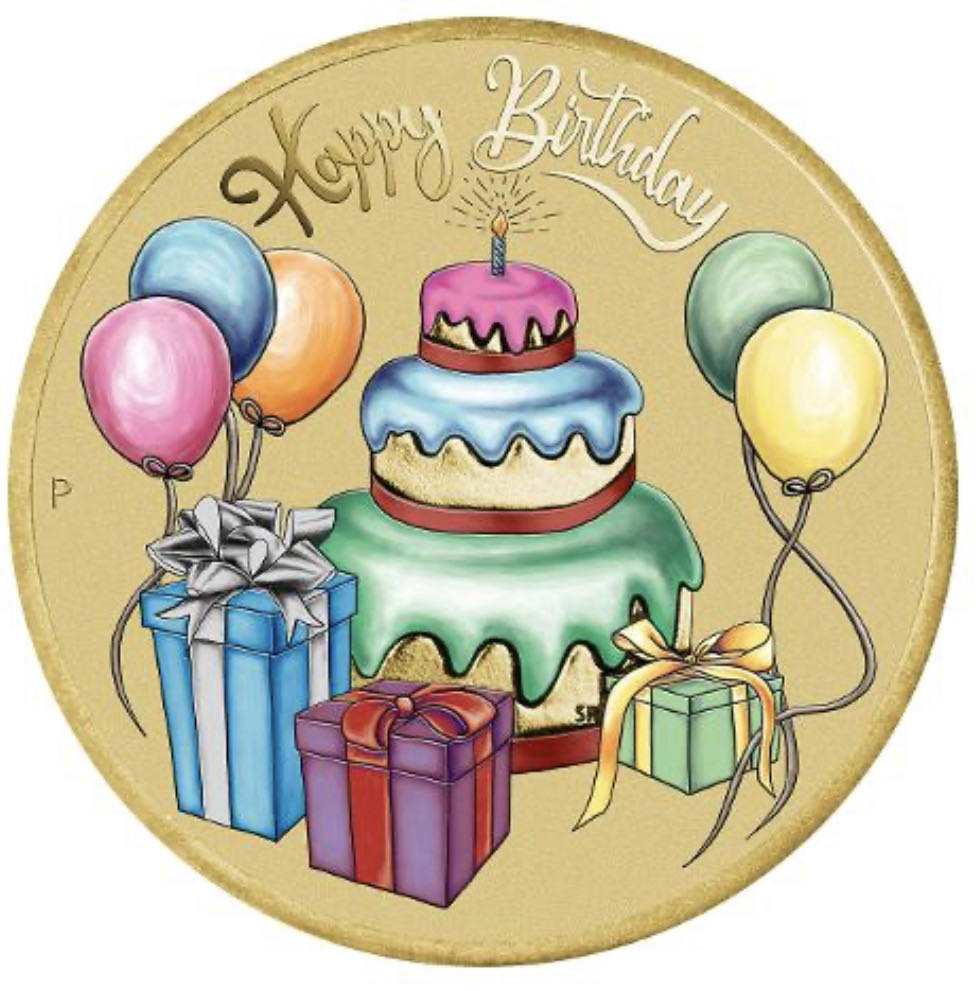 Happy Birthday 2023 $1  coin collectible [Barcode 9312650266318] - Main Image 2